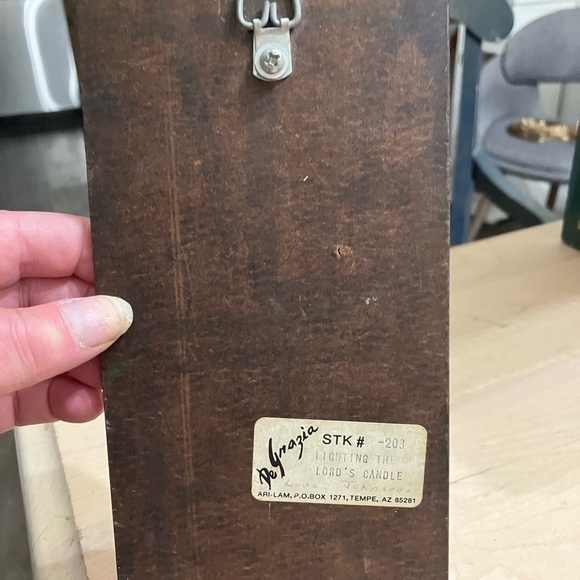 Vintage Ted DeGrazia Lighting The Lord’s Candle, Wood Wall Plaque - Picture 6 of 9